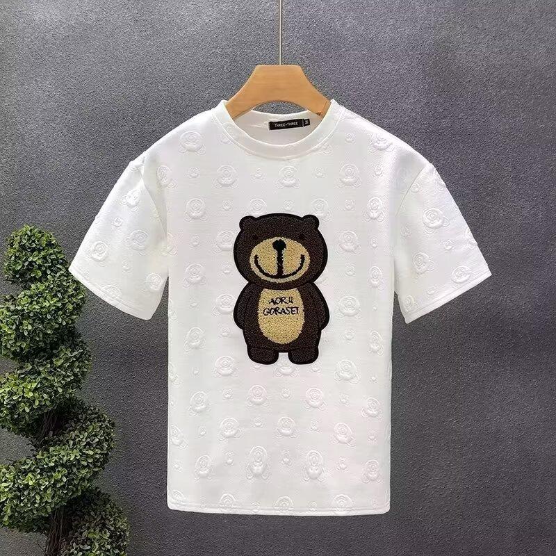 Short-Sleeved Shirt Men'S Korean Version Trendy Simple Half-Sleeved Top Hong Kong Style Loose Casual Trendy T-Shirt