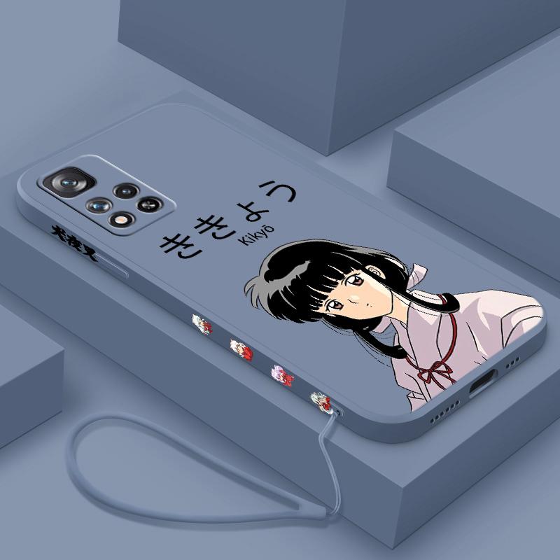 

Inuyasha аниме милый для Xiaomi Redmi Note 12 11T 11S 11E 10S 10T 10 9S 9T 8 Pro Plus Lite жидкий левый чехол для телефона с веревкой Redmi Note 11S 4G