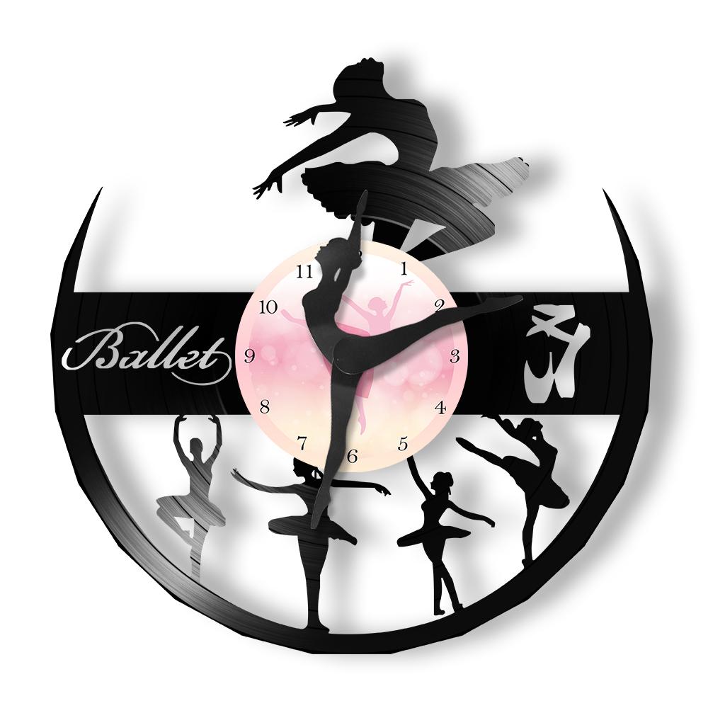 

Ballerina Vinyl LP Record Wall Clock for Dancing Studio Elegant Ballet Retro Music Album Handicrafts Wall Clock for Dance Lovers