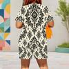 Women Plus Size Blue Green Paisley Printed Round Neck Short Sleeve Top Pocket Shorts Two Piece Set
