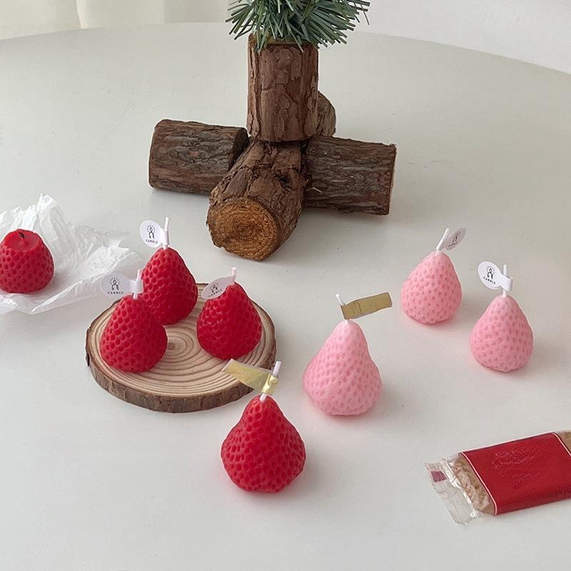 Strawberry Aromatherapy Candle Birthday Gift Souvenir Small Gift Bedroom Desktop Decoration Small Ornaments Ins Style Cute