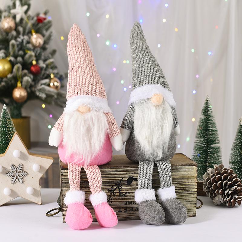 Nordic Style No-Face Christmas Old Man Dolls for Window Display and Decor
