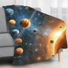 Weltraum Galaxie Decke Sonnensystem Planeten und Sterne Kosmisches Design Weiches Fleece Überwurf Gemütliche Wohnkultur Geschenk Für Astronomie-Liebhaber