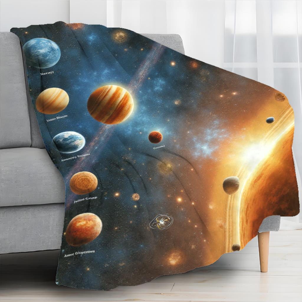 Weltraum Galaxie Decke Sonnensystem Planeten und Sterne Kosmisches Design Weiches Fleece Überwurf Gemütliche Wohnkultur Geschenk Für Astronomie-Liebhaber