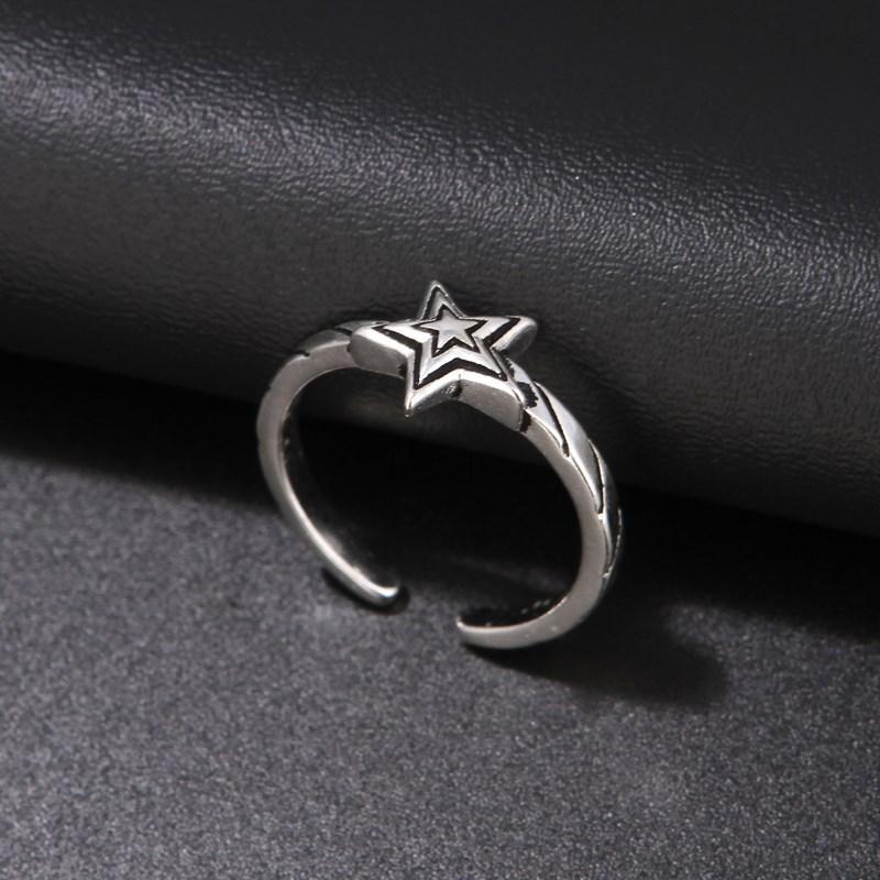 Vintage Silver Big East Gate Cross Ring Female Croix Punk Trend Men'S And Women'S Open Index Finger Ring