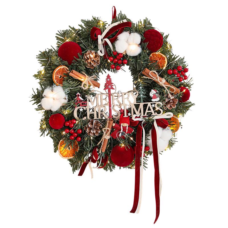 Luminous Wine Red Christmas Wreath for High-End Displays