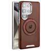 Magnetic Suction 360 Rotating Bracket Leather Case for Samsung Galaxy S25 Ultra S24 Plus S23Ultra Ring Holder Stand Phone Cover