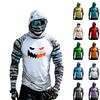Men's Long Sleeve Sun Hoodie Color Block Raglan Sleeve Top with Halloween Print