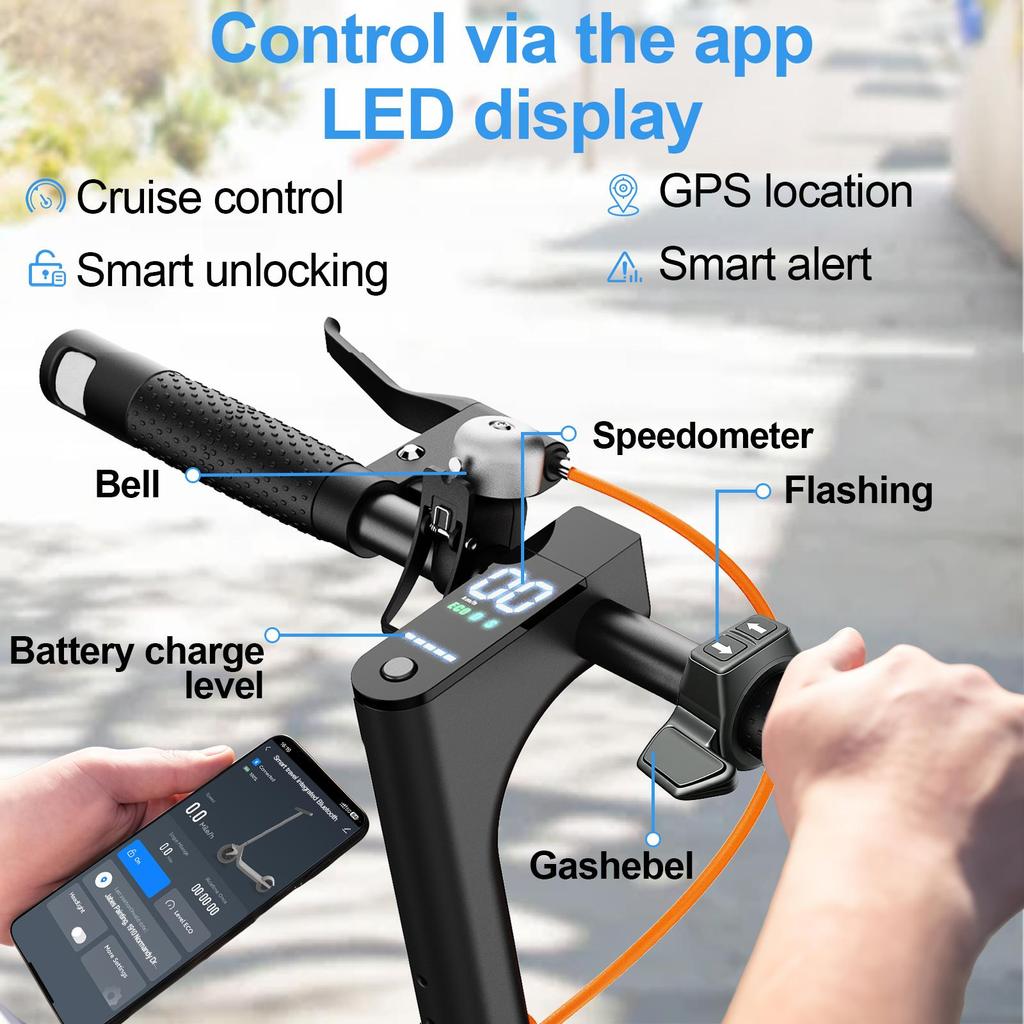 TODIMART T3S City Electric Scooter with APP Control and Turn Signals
