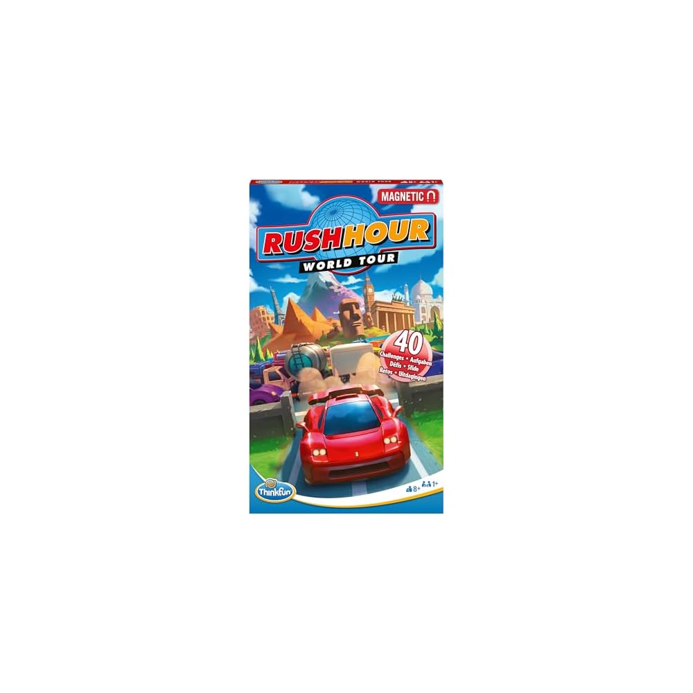 

ThinkFun Rush Hour Magnetic Travel Game Age 8+ Logic Puzzle Table Game Educational Gift