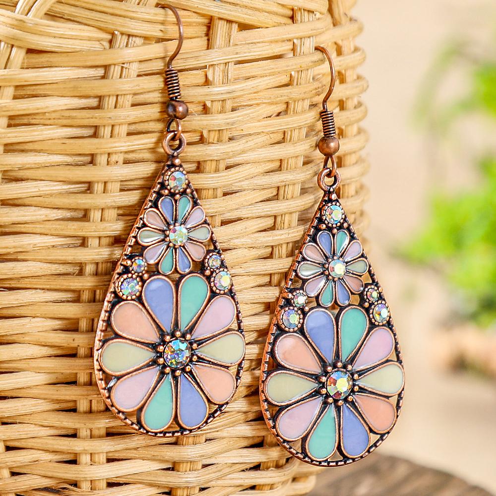 Boho Dangle Earrings for Women Geometric Multicolor Oil Drop Perfect to Match Various Outfits for Work Daily Wear Gift Versatile