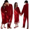 XULEN Modal Cotton Couple's Red Nightgown And Robe, Zodiac Year Wedding Sleepwear Set, 72990 Jujube Red - Men's L