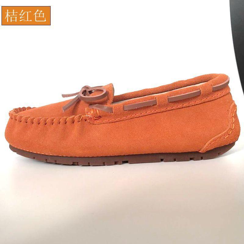 Doudou Shoes Women's New Spring and Autumn Single Shoes Leather Soft Sole Summer Casual Non-slip Pregnant Women Mother Flat Shoes