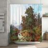 Nature-Inspired Shower Curtain Mountain Stream with Lush Trees for Bathroom Decoration