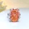 Luxuriöser Überdimensionierter Funkelnder Taubenei Ring Padparadscha und Lila Kunzit Eisgeschliffener Ring für Damen