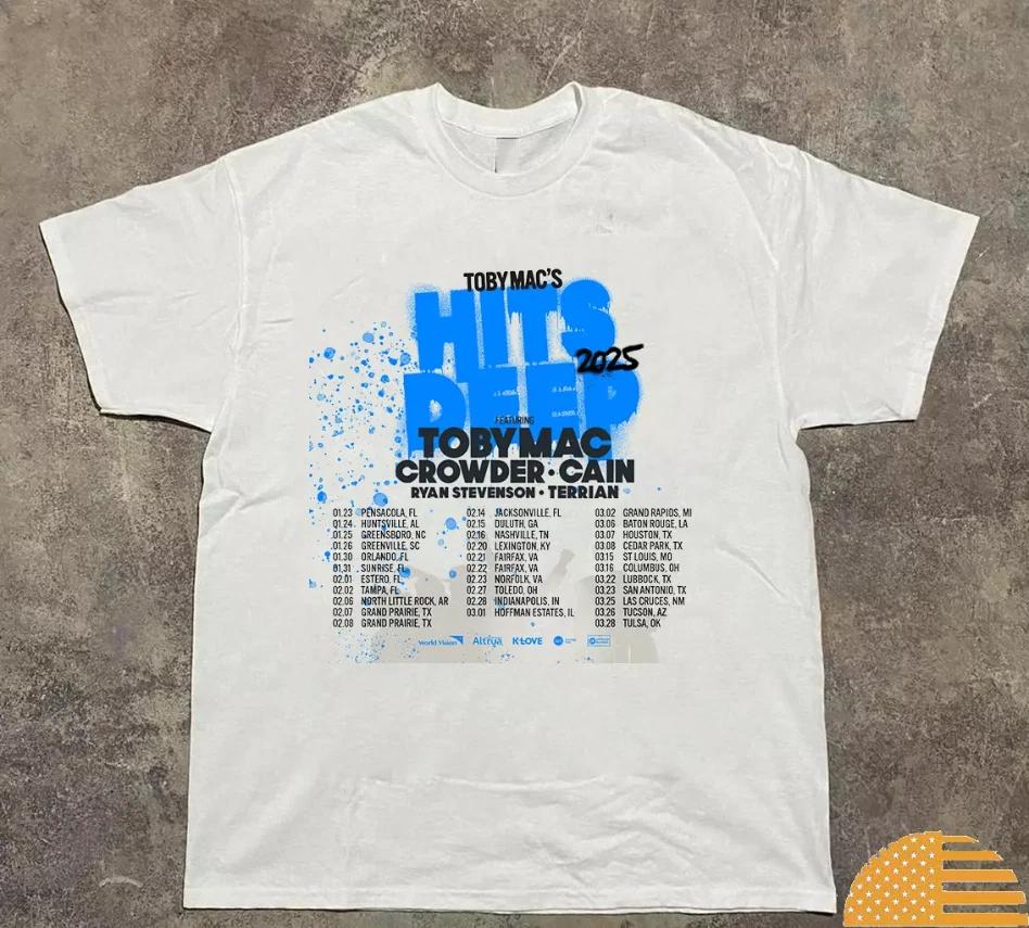 

TobyMac The Hits Deep Tour 2025 Crowder and CAIN T Shirt XL