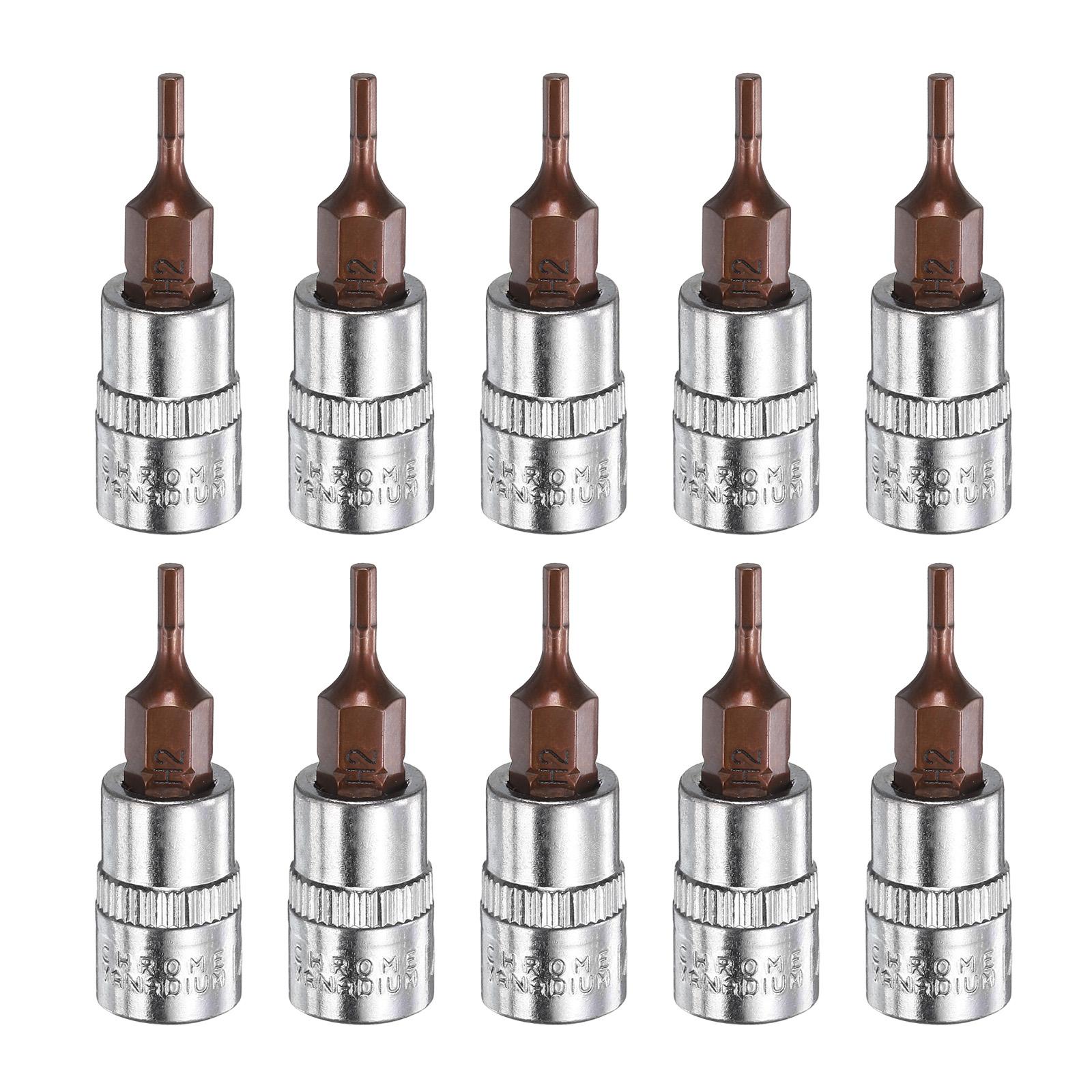 

10pcs Hex Torx Slotted Phillips Bit Socket 1/4 Square Drive Metric S2 & CR-V Steel Socket Ratchet Wrench Bits Socket Wrench H3