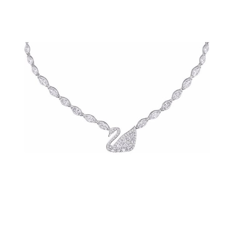

Swarovski Swan Around Necklace Small Women necklace Silver 5240581 Box (Random Color),F,Silver