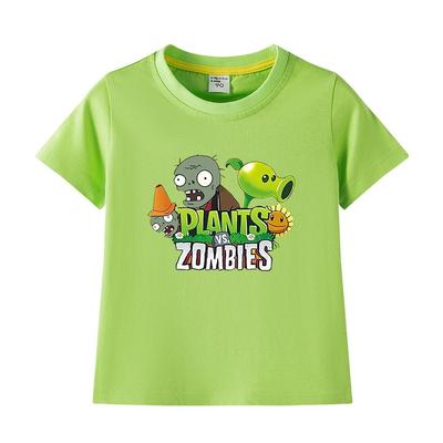Piante vs. T-shirt in Puro Cotone Bambini Zombies - Top Estivo a Maniche Corte Ampio Traspirante per Ragazzi e Ragazze