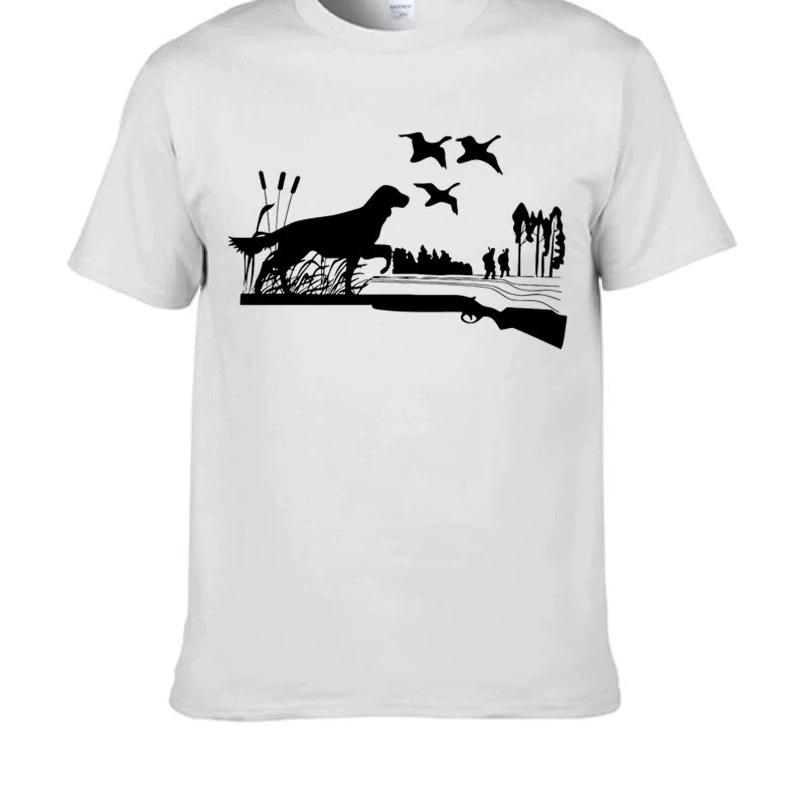 New Huntings Dog Ducks Gun Hunters T-shirt Cotton Tops Tees Men's Clothing Oversized Unisex Tshirt Casual Fitness T Shirt