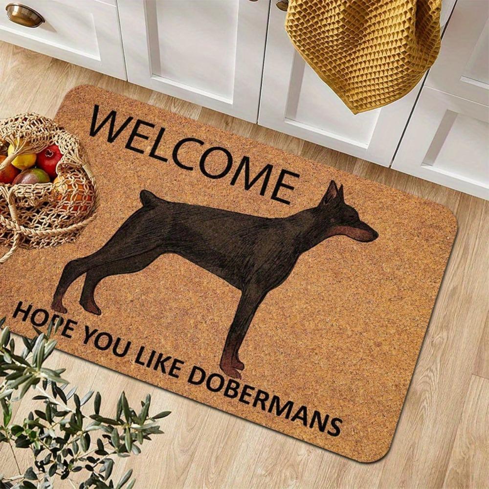 Aesthetic Doberman Dog Print Entrance Doormat Non Slip Washable Floor Rug Indoor Outdoor Home Decor RV Mat 1PC