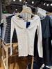 Heart-Shaped V-Neck Lace-Up Long-Sleeve T-Shirt