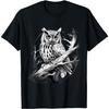 Owl Artwork Animal Lovers Animal Print Portrait Drawing T-Shirt