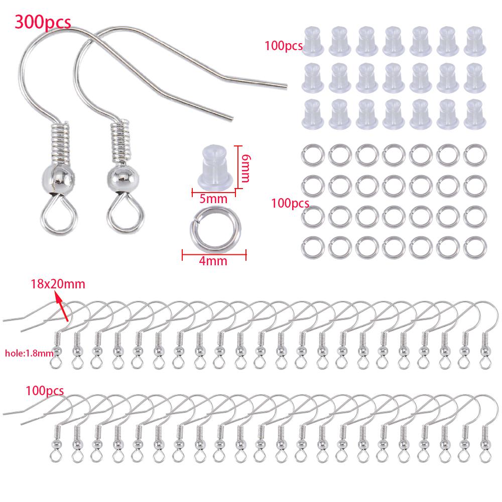 200pcs/Box Lobster Clasp Jump Rings Extension Chain Water Drop End Pendants Connector Chain Charm Kit for DIY Jewelry Findings
