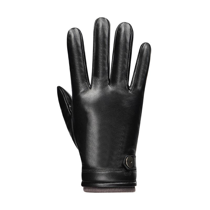 Herren Warm Touchscreen Echtlederhandschuhe für Herbst/Winter – Plus Samt, Dick, Winddicht, Ideal zum Autofahren, Reiten & für Outdoor-Aktivitäten.