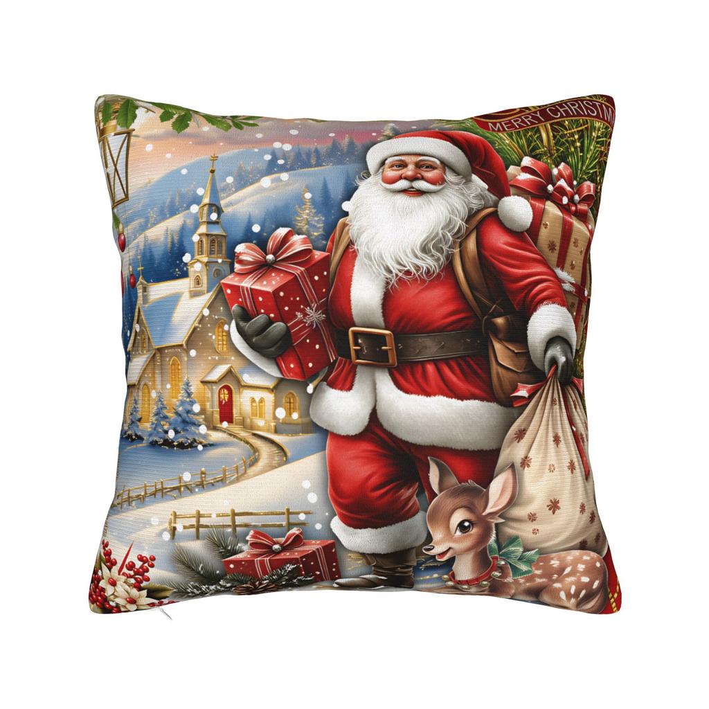 Christmas Santa Snowman Pillowcases  Funny Pillow Case For Couch Sofa Bedroom Design Pillow Cover