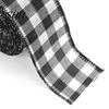 Christmas Bowknot Making Ribbon 1 Roll 2Mx5CM Red Black White Plaid Santa Car Wired Gift Decorative Packing DIY Craft Xmas Tree Decoration Wreath