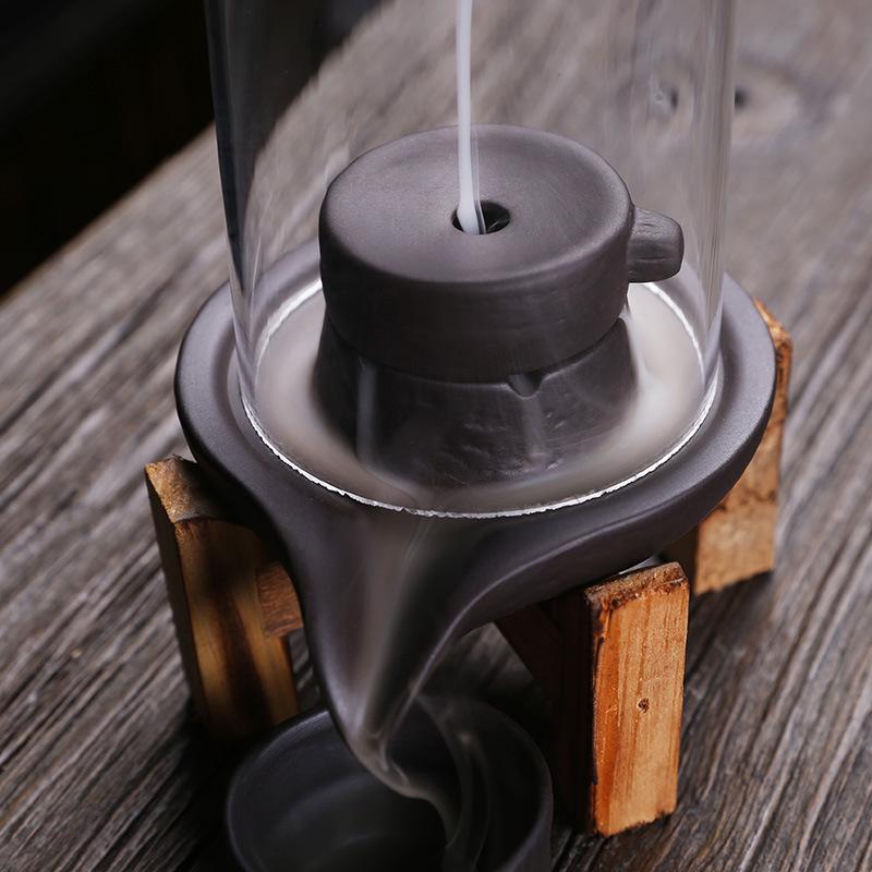 Retro Zen Backflow Incense Burner - Sandalwood & Agarwood Decorative Piece