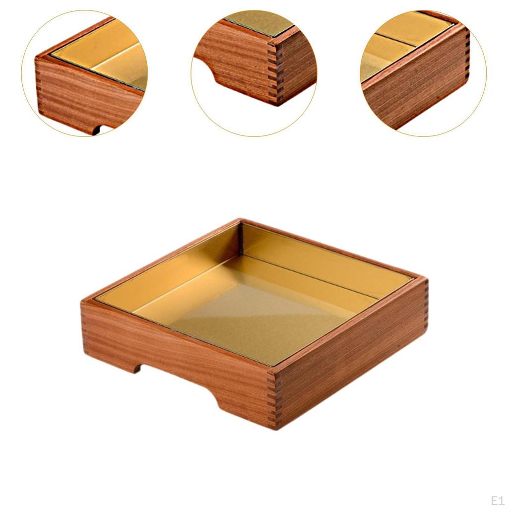 Ice Serving Tray Plate Wood Seafood Dish Cold Food Display Platter Sashimi for Parties