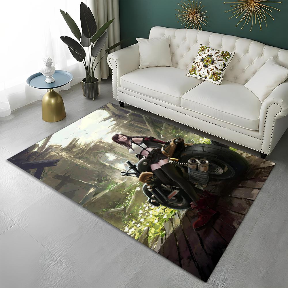 3D Final Fantasy Spiel Gamer FF14 HD Teppich für Zuhause Wohnzimmer Schlafzimmer Sofa Fußmatte Dekor, Kinderbereich Teppich Rutschfeste Bodenmatte