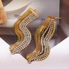 MamacitaSlay 316L Stainless Steel  Zircon Asymmetrical Tassel Earrings Party Waterproof Jewelry Women's Charm Statement Earrings