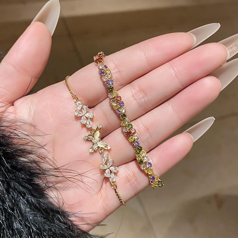 Tierformige Kupfer-Handkette mit Zirkondekoration für Damen