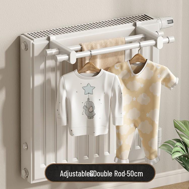 Stojak do suszenia i przechowywania ubrań na kaloryfer z haczykami