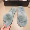 Mao Mao slippers women's outer wear 2025 new autumn and winter Korean version thick bottom height increase small home plush cotton slippers