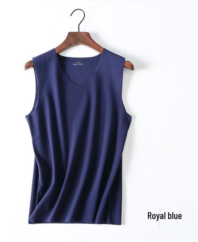 Double-Sided Soft Seamless Men's Warm Vest - Thick Brushed Base Shirt for Autumn and Winter