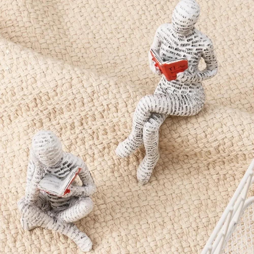 Abstrakte Heimdekorationen aus Harz, Lesen Sie über Designs kleiner Charaktere, Modische Bücherregaldekorationen und Heimdekorfiguren