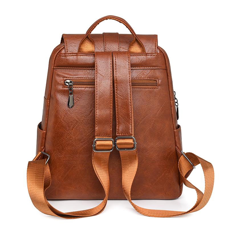 Soft Leather Backpack Women's Backpack Commuter Large Capacity Shoulder Bag