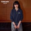 TonLion Women's Polo Collar Letter Print Sweatshirt