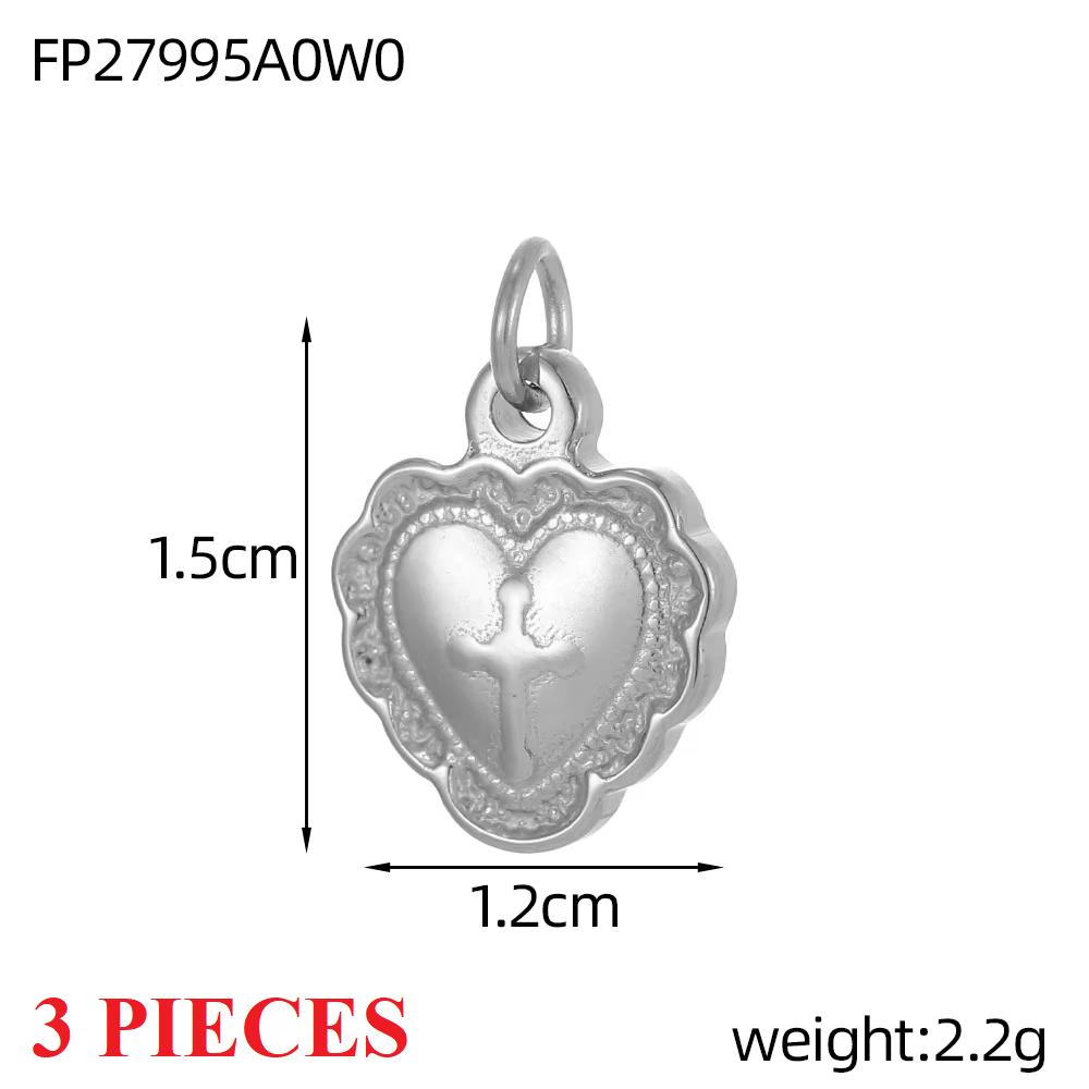 3PCS/LOT CARLIDANA Gold Plated Stainless Steel Charms, Flower Animal Heart Bow Pendants for DIY Necklace Jewelry Making