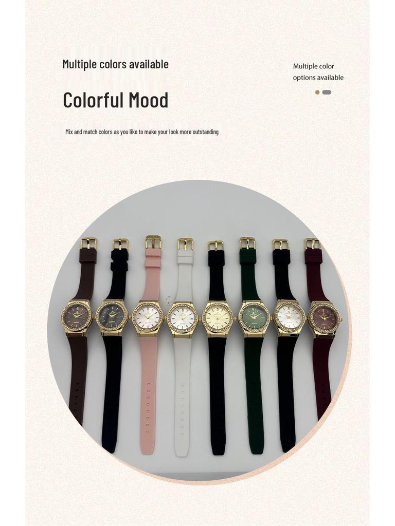 Elegant Men's Round Black Watch with Diamonds