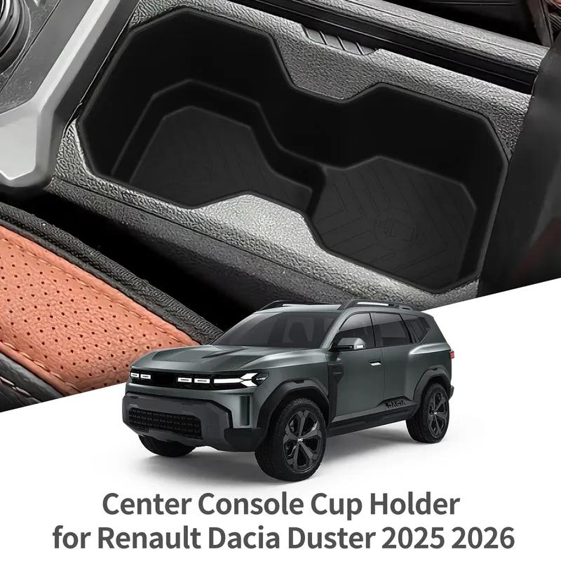 Central Console Water Cup Holder Interior Accessories Drinks Holder Storage Case For Renault Dacia Duster 3 2025-2026 TPE