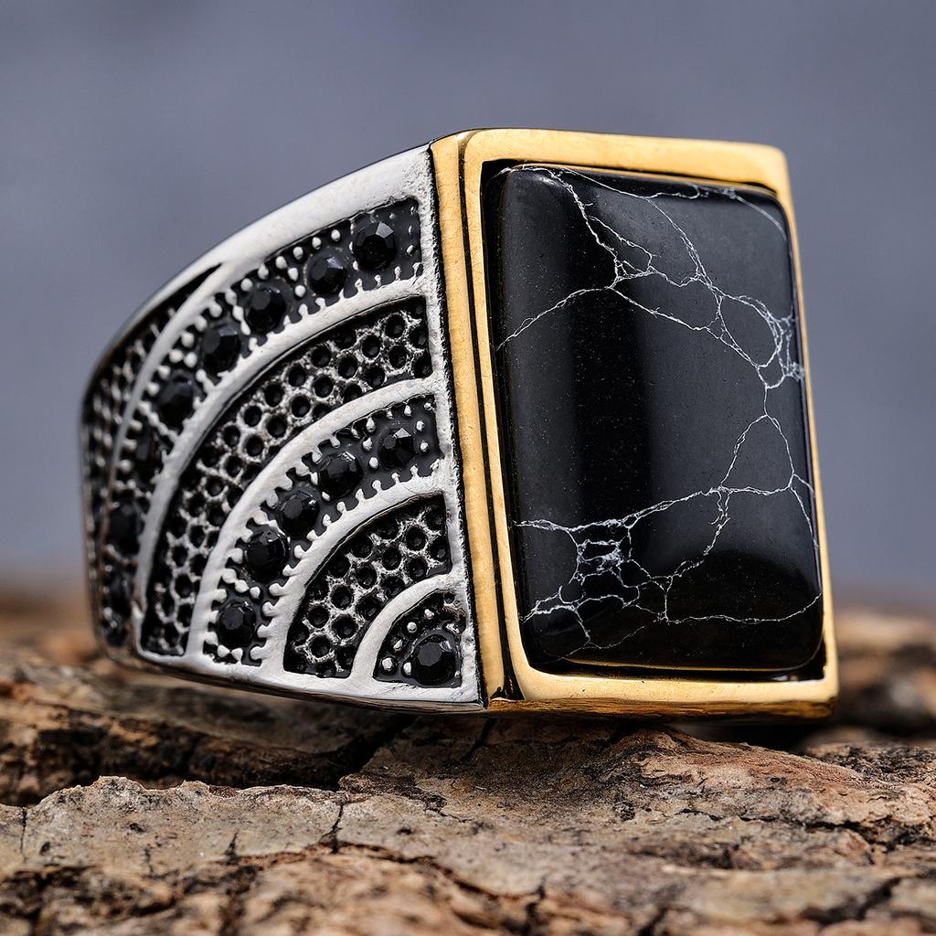 Design Personalized Ring Women And Men Trendy Men'S Ring Gift Electroplating Room Gold Gemstone Gender-Free Jewelry