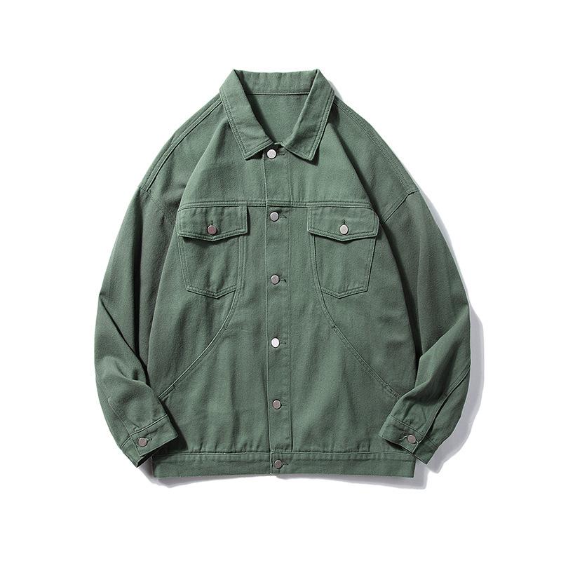 Pánská trendy volná džínová bunda - Velká, ležérní všestranný svrchní oděv na podzim/zimu