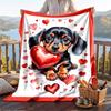 Warm Flannel Blanket Puppy Pattern, Lightweight Comfortable Throw Blanket for Bed Sofa Use