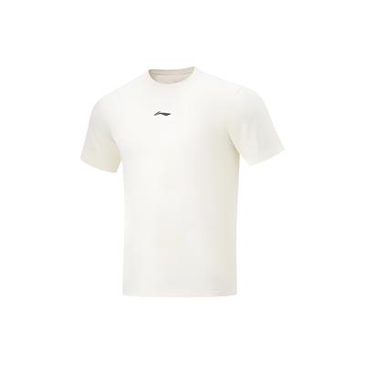 Fitness Series Pánské tričko s krátkým rukávem a kulatým výstřihem s potiskem písmen, odvádějící vlhkost a rychleschnoucí, off-white ATSU425-2