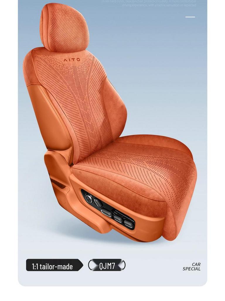 AITO M7 Car Seat Cushion, Universal All-Season Suede Saddle Pad for Six-Seater Vehicles